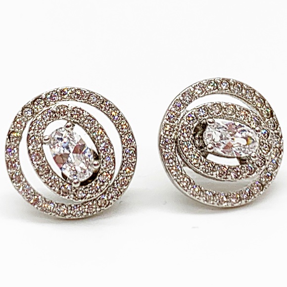 925 STERLING SILVER BEAUTIFUL JEWELED EARRINGS